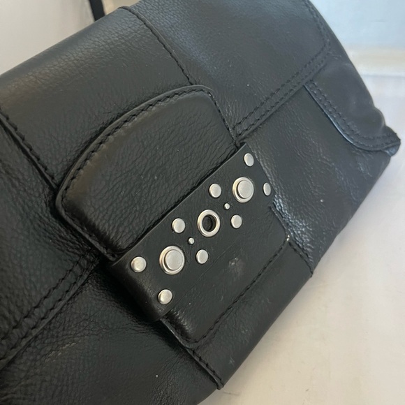 Banana Republic leather studded flap clutch purse - Picture 4 of 9